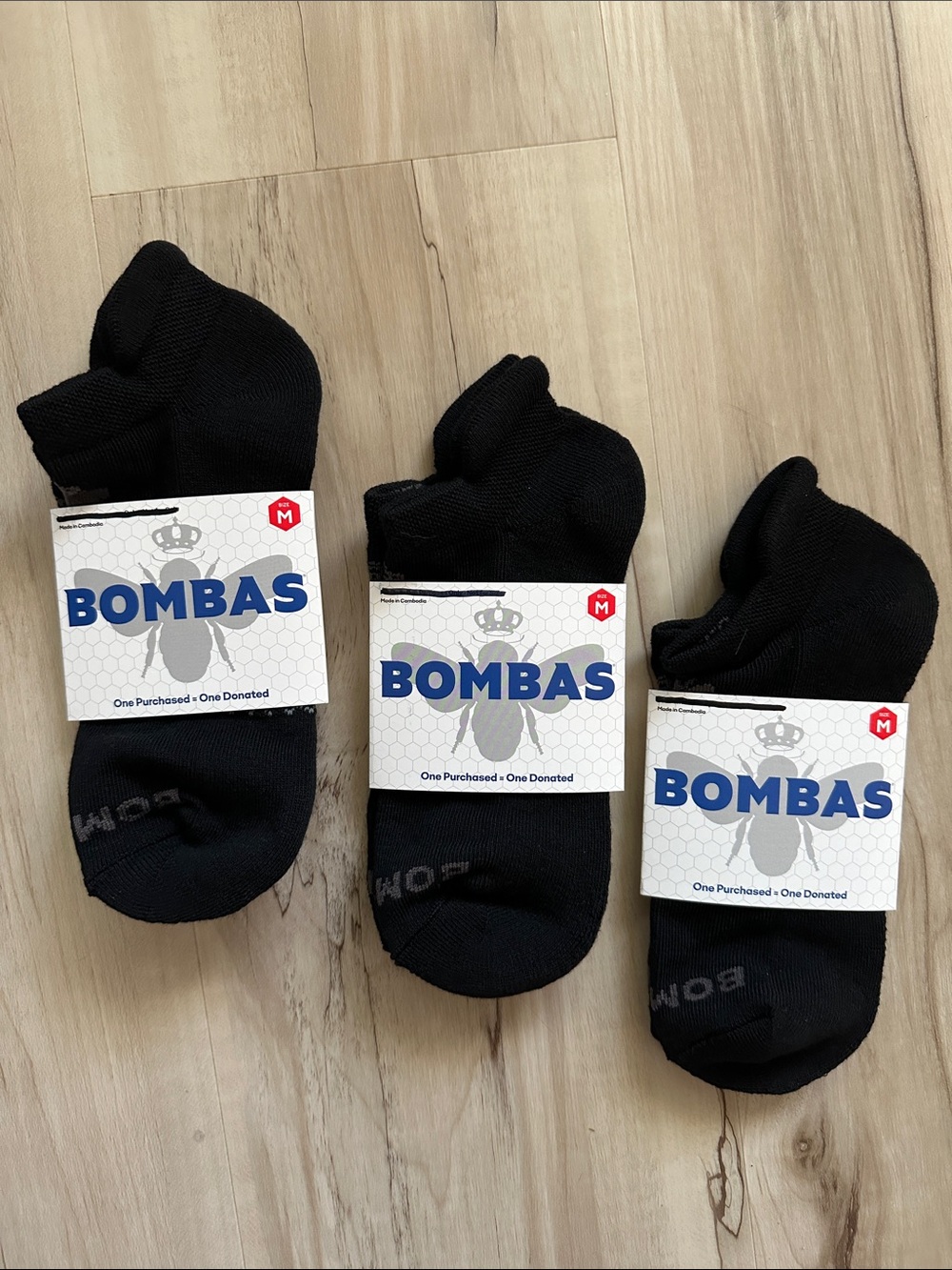 Bombas No-Show Athletic Socks — Black (3-Pack)